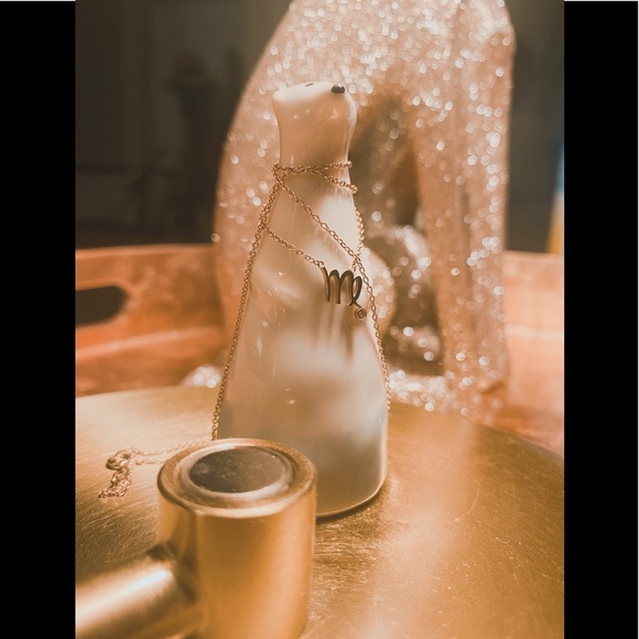 SOLD // 14K SOLID GOLD VIRGO ZODIAC SIGN DIAMOND NECKLACE - Picture 3 of 6